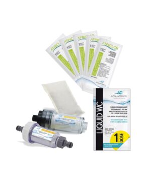Progetto senza titolo (2) Dettaglio dei componenti del Kit Acquatravel 2 ACQUATRAVEL per l'impianto idrico di un camper
