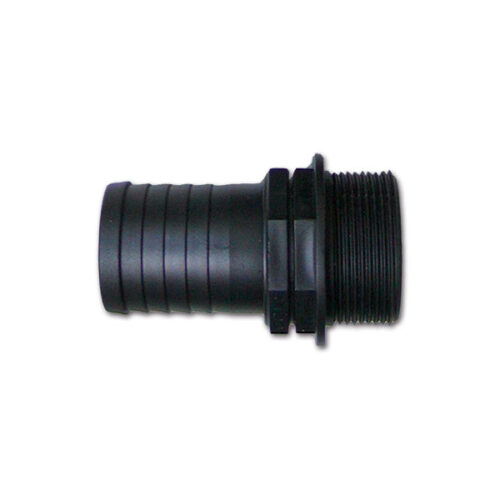 RAC11520_1-1 Dettaglio ravvicinato del raccordo dritto maschio F 1/2" D Ø 15 mm, mostrando la filettatura e l'innesto per tubo.