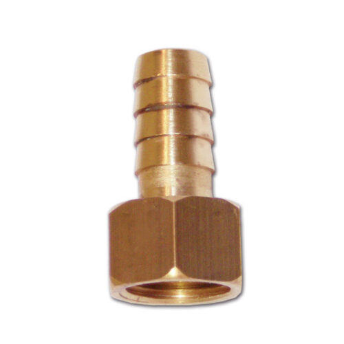 RAC1912_1-1 Raccordo portagomma F 3/8'' Ø 12 mm per sistemi idrici camper e caravan, con dettaglio della filettatura e del diametro.