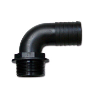 Raccordo curvo maschio F 3/8 D Ø 10 mm per connessioni idrauliche in camper e caravan.