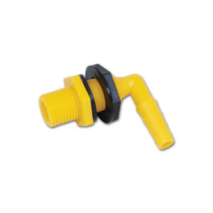 RAC50100_2-1 Immagine ravvicinata del raccordo curvo 90 gradi per acqua, compatibile con tubi di diametro 10/12 mm, ideale per caravan.