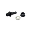 Dettaglio del Kit raccordo dritto F 3/8" • D Ø 13 mm con filettatura femmina e innesto per tubo, per installazioni su camper.