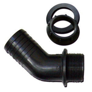Dettaglio del Kit raccordo curvo 45° F 1"1/4 D Ø 30 mm, mostrando le connessioni e la curvatura.
