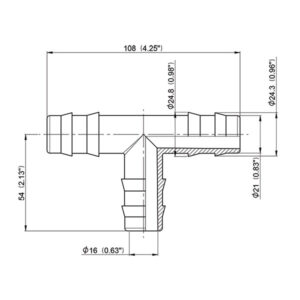 RAC50211C_3-1 Immagine composita che mostra l'applicazione del manicotto a T Ø 25 mm in un impianto idraulico del camper.