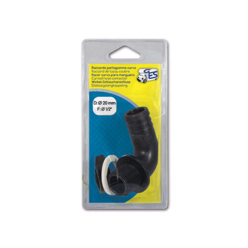 Dettaglio del Kit raccordo curvo maschio F 1/2 D Ø 20 mm per impianti idraulici di camper e caravan