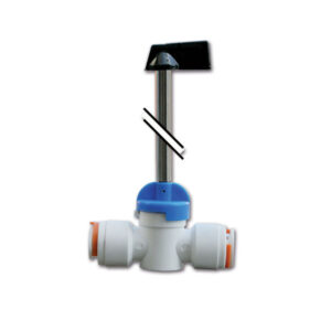 RAC913_1-1 Dettaglio del raccordo dritto con rubinetto con asta Ø 12 mm per impianto idraulico camper.