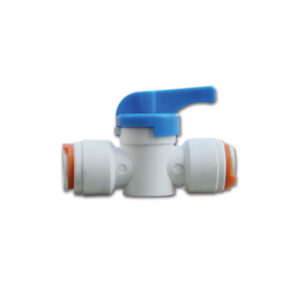 RAC914_1-1 Raccordo dritto con rubinetto Ø 12 mm per controllo del flusso acqua in impianti idraulici di camper e caravan.