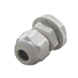 Dettaglio del Pressacavo PG • Ø 13 mm, mostrando la robustezza e la guarnizione per una tenuta stagna.
