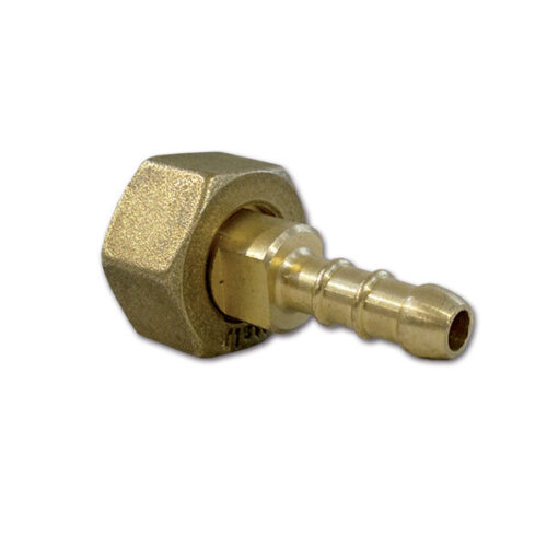 RGS104_1-1 Raccordo gas Femmina con dado 20 x 14 portagomma per impianto cucina camper e caravan.