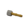 RGS133_1-1 Dettaglio del portagomma per regolatori 1/4" con filettatura e attacco per tubo in gomma, ideale per impianti gas.