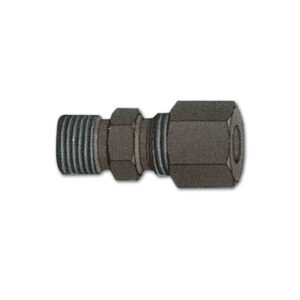 Raccordo maschio G 1/4" LH per tubo gas da 8 mm, dettaglio della filettatura e dell'attacco per tubi in rame o acciaio.