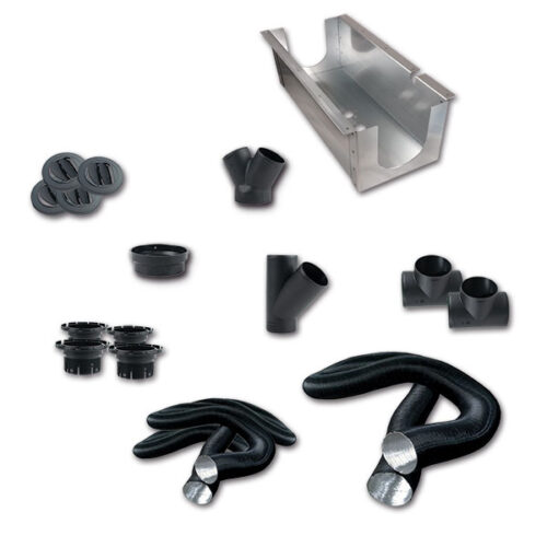 Dettaglio dei raccordi e tubazioni del Kit installazione Autoterm Air 4D per riscaldatori a gasolio, evidenziando la qualità dei materiali.