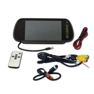 Dettaglio del Monitor LCD 7" spento, con il design compatto e l'attacco universale.