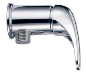 RUB2036_2-1 Dettaglio del miscelatore monocomando, la leva ergonomica per il controllo di temperatura e flusso dell'acqua.