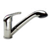 RUB4120_1-1 Miscelatore Kama per foro Ø 36 mm installato su un lavello da camper, con rubinetto cromato. Dettaglio del design funzionale del marchio Kama.