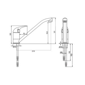 Miscelatore lavello Charisma • canna 215 mm
