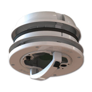 SFI015_2-1 Dettaglio del ventilatore MAXXFAN Dome bianco con griglia interna aperta