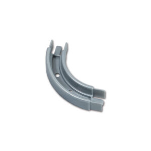 SND132_3-1 Immagine ravvicinata della guida curva per serrandina, mostrando la robustezza del materiale plastico.