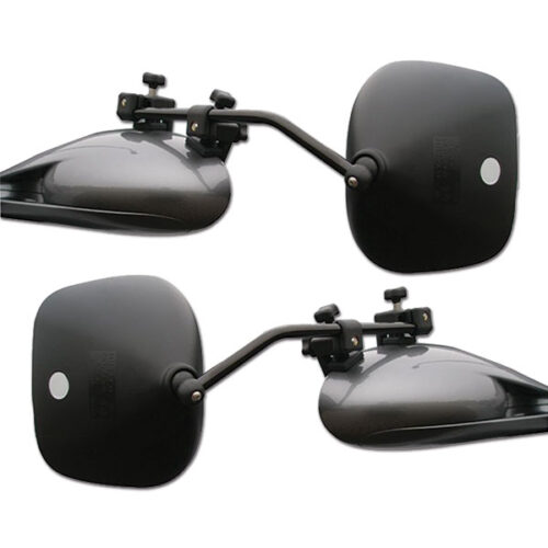 Kit specchi supplementari Grand Aero • flat installato su specchietto auto, vista laterale, per migliorare la visibilità con caravan.