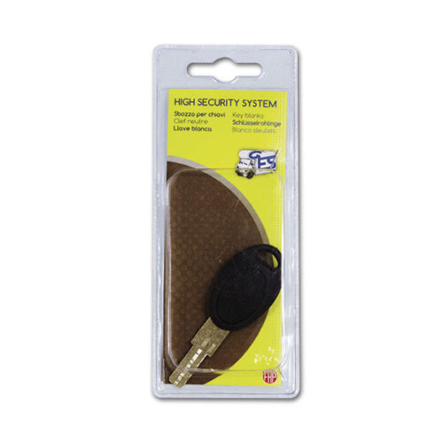 SRT1042SHC_1-1 Immagine dettagliata dello sbozzo per chiavi HSC FAP in blister, pronto per la duplicazione.