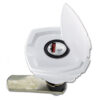 SRT1049B_2-1 Immagine frontale della serratura 1049 di colore bianco, accessorio essenziale per la sicurezza dei veicoli ricreazionali.