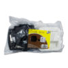 Serratura 1059 completa bianca installata su porta camper, vista ravvicinata del meccanismo di chiusura.