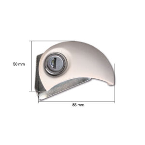 SRT1105_2-1 Meccanismo di chiusura della Flap Lock Moon, illustrato per compatibilità con veicoli ricreazionali.