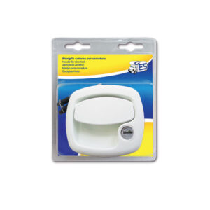 Maniglia esterna 1200 New System bianca, vista frontale, ideale per camper e caravan.