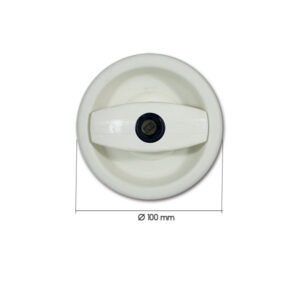 SRT1306BP_2-1 Maniglia esterna Europa bianca sinistra ZADI, vista frontale, che mostra il design ergonomico e la finitura resistente.