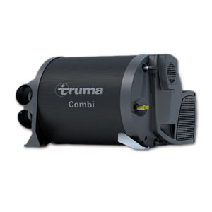STF8116_1-1 Truma Combi gas 6 kW installato in un vano tecnico, mostrando le connessioni.