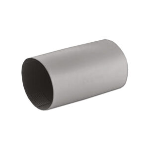 Manicotto di collegamento tubo 65 mm per riscaldatori a gas di camper e caravan, dettaglio ravvicinato del raccordo in plastica nera.