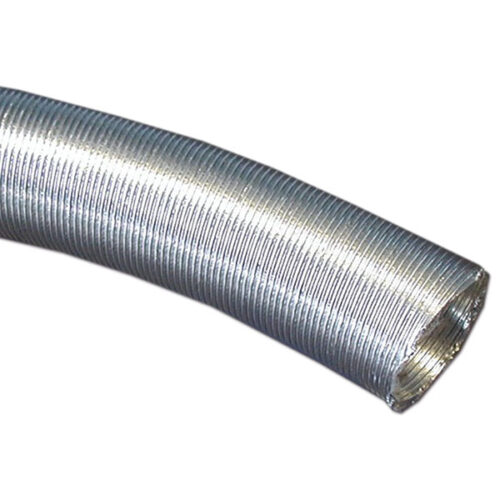 Tubo scarico alluminio Combi-Truma in primo piano, evidenziando la sua struttura robusta e flessibile per camper e caravan.