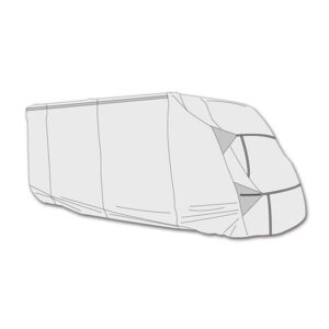 Dettaglio del materiale resistente della Cover Premium L di FIAMMA, con cuciture rinforzate e tessuto traspirante