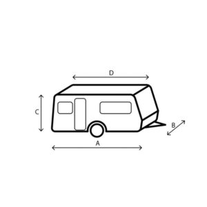 Caravan Cover 12 M ripiegata, pronta per essere riposta o trasportata facilmente