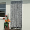 Tenda ciniglia bianco / grigio • 90 x 200 cm