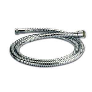 TUB1238_1-1 Tubo PVC flessibile bianco da 1,5 metri con raccordi 3/8 F e 1/2 C per docce camper.