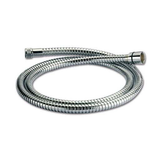 TUB1238_1-1 Tubo PVC flessibile bianco da 1,5 metri con raccordi 3/8 F e 1/2 C per docce camper.