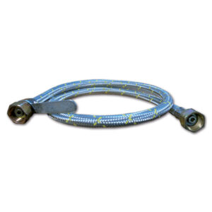 TUB403_1-1 Manichetta flessibile con raccordo in acciaio da 1 metro per impianto gas camper