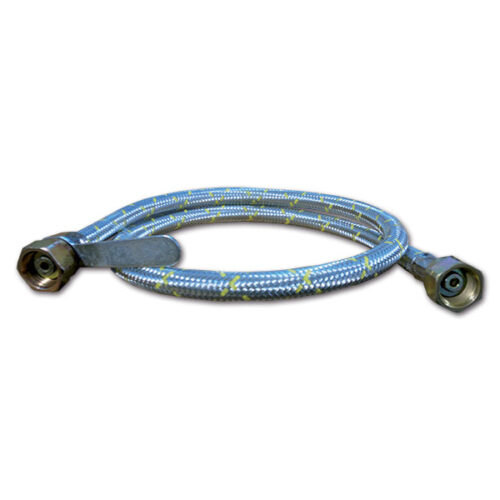 TUB403_1-1 Manichetta flessibile con raccordo in acciaio da 1 metro per impianto gas camper