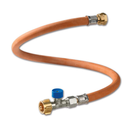 TUB435_1-1 Dettaglio della manichetta alta pressione DE GOK da 450 mm con sicura per impianti gas camper