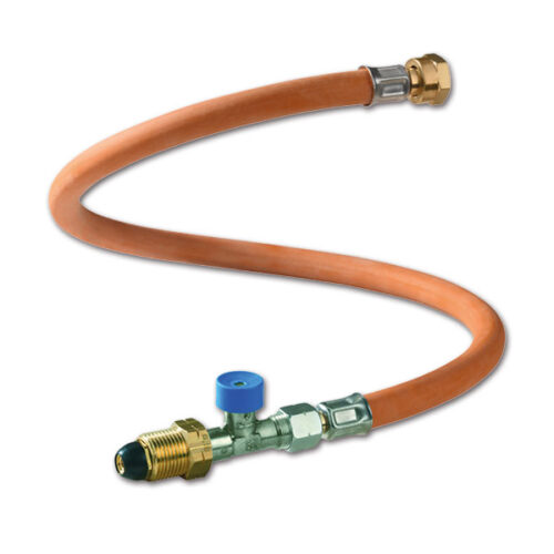 TUB436_1-1 Manichetta alta pressione SE GOK con sicura da 450 mm per impianto gas camper.