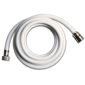 Primo piano del Tubo PVC bianco 1/2" C – 1/2" F 2 m, evidenziando gli attacchi conici e femmina per impianti idrici.
