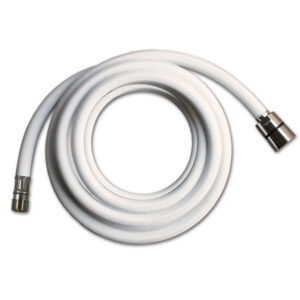 TUB5202B_1-1 Dettaglio del Tubo PVC bianco da 2 metri con raccordi da 1/2" C e 15/1" F, ideale per impianti doccia in camper.