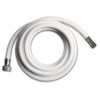 TUB5203B_1-1 Dettaglio del Tubo PVC bianco 3/8" F – 15/1" M 2 m, che mostra i raccordi e la finitura del materiale.