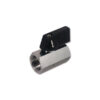 VAL010M_1-1 Mini valvola F/F • 3/8" per il controllo del flusso idrico negli impianti di camper e caravan, con connessioni femmina-femmina.