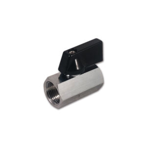 VAL010M_1-1 Mini valvola F/F • 3/8" per il controllo del flusso idrico negli impianti di camper e caravan, con connessioni femmina-femmina.