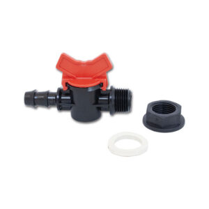 Componente valvola 1 via in plastica resistente per camper e caravan, vista frontale.