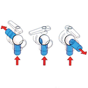 VAL270L_2-1 Immagine ravvicinata della connessione femmina da 1/2" della valvola a 3 vie, robusta per impianti idraulici veicolari.