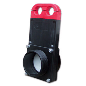 VAL360_1-1 Valvola 3" Zadi con flange per impianto idraulico camper, dettaglio del meccanismo di apertura e chiusura.