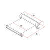 VRD1231G_3-1 Dettaglio del meccanismo di estensione del tendalino F45 S 300, con bracci in alluminio.